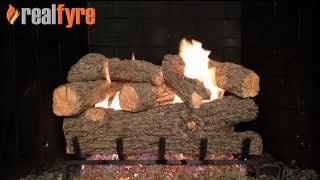 Peterson Real Fyre Royal English Oak Designer Log Set, Shown With the G45 Burner