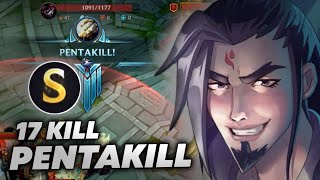 17 KILLS ?! MASTER YI PENTAKILL IS BROKEN NOW ! HARD JUNGLE SEASON 15