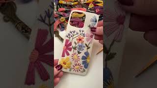 Unique phone cover idea📱 follow for such more creativities #embroidery #art #shorts #viral