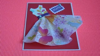 Что подарить маме. Открытка Платье из салфетки/ Mother's Day Greeting Card - DIY Napkin dress