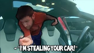 Crazy Passenger Steals Uber Driver's Car!