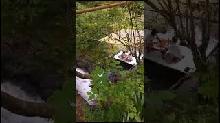 Platform Dining in a mountain stream, so refreshing! #travel #traveltojapan #chill