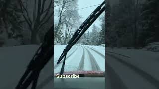 driving down hill in the snow #short # shortvideo