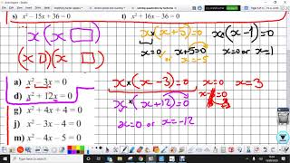 solving quadratics by factorising