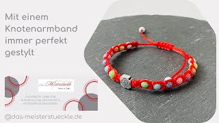 Regenbogen Armband mit Schiebeknoten Surferarmband Flechtarmband handgemacht