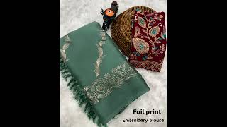 Foil prints sarees at just 999/- with free shipping no:-9515592679