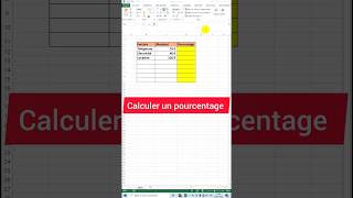 comment calculer un pourcentage sur Excel