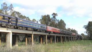 Australian Steam Trains - R761 crosses the Broken River, Benalla  - 14/06/2008