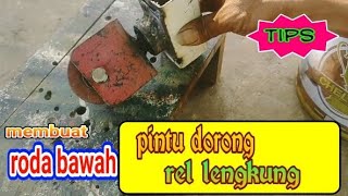 membuat roda pintu pagar/gerbng dorong rel lengkung | metal welding | welding workshop idea #bending