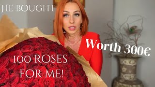 He bought 100 roses 🌹 bouquet for me! 🥵🤑 Worth 300€ !!!