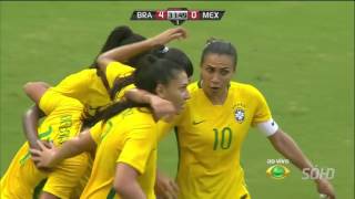 Melhores Momentos   Brasil 6 x 0 México   Copa Caixa Futebol Feminino   13 12 2015