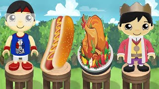 Tag with Ryan: Team Usa Ryan (favorite food Hot Dogs) vs Royal Ryan ( favorite food Roasted Turkey)