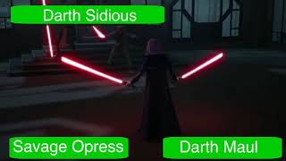 Darth Sidious vs Darth Maul and Savage Opress with Healthbars [1080p HD]