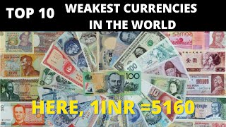 Top 10 Weakest Currencies In The World 2020 |  Less Valued Currencies | Cheap Currency in the World|