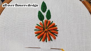 amazing beautiful hand embroidery flower all over