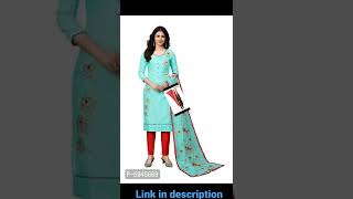 Trendy Women's Glace Cotton Embroidered Dress Material with Dupatta|#shorts #video #viral