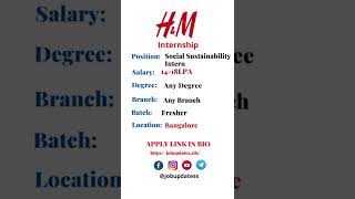 hm is hiring #jobupdates #hm #jobsinindia #jobs