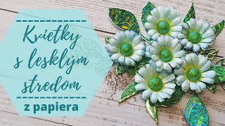 Ako vyrobiť kvety z papiera | Modré s lesklým stredom | (Tutorial - Blue Paper Flowers - SK) | #15