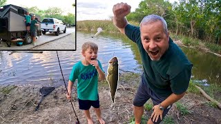 Camping with my buddy!! Dad / son overnight on the lake!