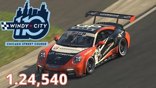 Porsche 911 cup car (992) Chicago street circuit Baseline setup 1.24,540 hotlap