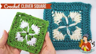 Crochet Clover Square / Beginner Friendly Tutorial