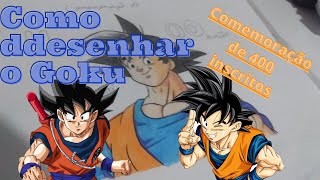 como desenhar o Goku muito facil (comemoração de 400 inscritos) #desenho #Goku #dragonball