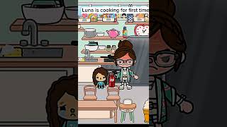 Luna is cooking for first time💖🍳👧🏻#tocaboca #viral #shorts