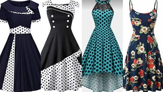 Highly demanding & selling women's daily wear polkadot print skater dress daily wear skater dress