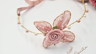 Tiara de borboleta feita de arame/Headband baby Fairy