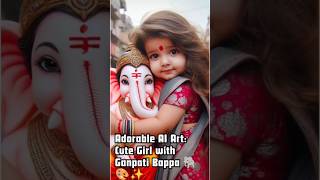 Adorable AI Art: Cute Girl with Ganpati Bappa 🐘🎨✨