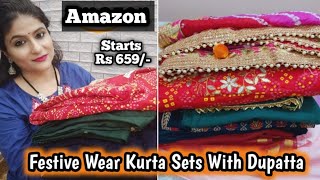 Amazon Party / Festive Wear Haul 💞  Kurta Plazo set With Dupatta Starting Rs 659 /- Only 💞