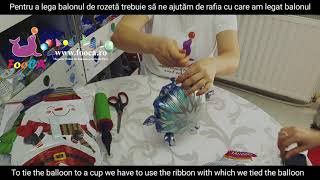 How to inflate, tie and put on a cup and stick foil balloons without self sealing valve DIY / How To