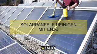 Die einfache Reinigung von Solarpaneelen nur mit Wasser und der ENJO-Faser