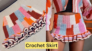 Learn How to Crochet a Fitting Ruffled Skirt - Step-by-Step Tutorial!  #crochet #crochetskirt