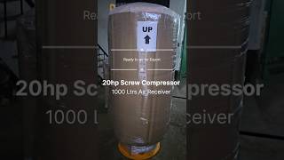 20hp Dimple Screw Compressor with 1000 Ltrs Air Receiver Tank for Export #screwcompressor #airtank