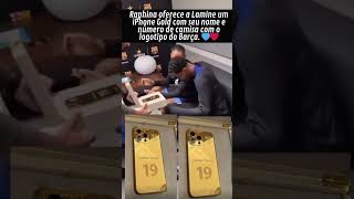 Raphinha presenteia Lamine com iPhone personalizado do Barça!💙❤️ É o tipo de amigo que todos merecem