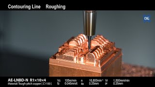 Machining copper electrode (tough-pitch C1100) with OSG’s AE-LNBD-N DLC coated carbide end mill