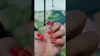 nail art sexy red and gold