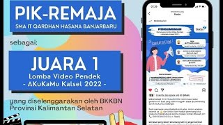 Juara 1 Lomba Video Pendek BKKBN Kalsel 2022