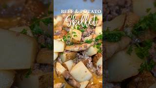 Potato and ground beef skillet! This is one of our go-to easy dinners. #easyrecipe #easyrecipes