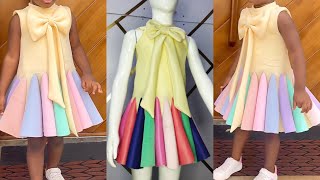 How to make a Baby Girl Dress with SET IN GORES | GODET DRESS | CONE DRESS | PANEL DRESS