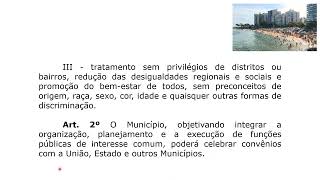 Legislação de Vila Velha - Da autonomia do município.