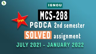 MCS208  PGDCA 2ND Semester Solved Assignment 2021 | #Ignou solved assignment