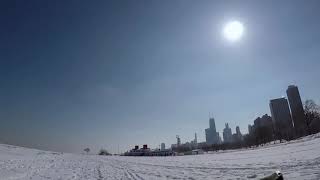 Snowy bike ride in Chicago