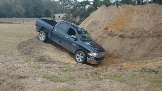 Dodge ram goin through a hole