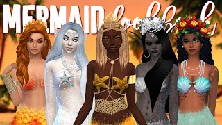 MERMAID LOOKBOOK + CC LINKS | The Sims 4 Create A Sim (Island Living)