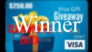 Prepaid Visa Card Giveaway Winner