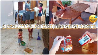 O RESULTADO FOI ESSE| NÃO SEI SE GOSTEI +LUCAS REPAGINOU A MESA | Amanda Maria