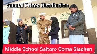 Prize distribution Middle school located in Siachen, the highest area in the world