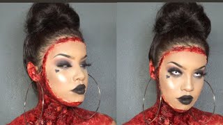 Halloween face peeling tutorial